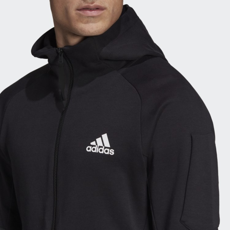 Jaqueta Com Zíper Integral Adidas Black Designed For Gameday