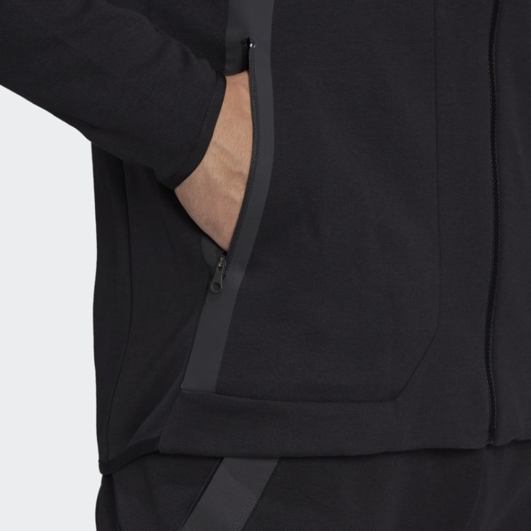 Jaqueta Com Zíper Integral Adidas Black Designed For Gameday