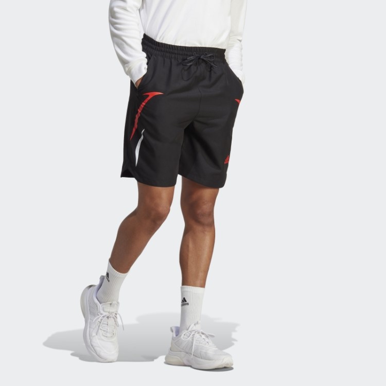 Bermuda Em Tecido Colorblock Preto Adidas