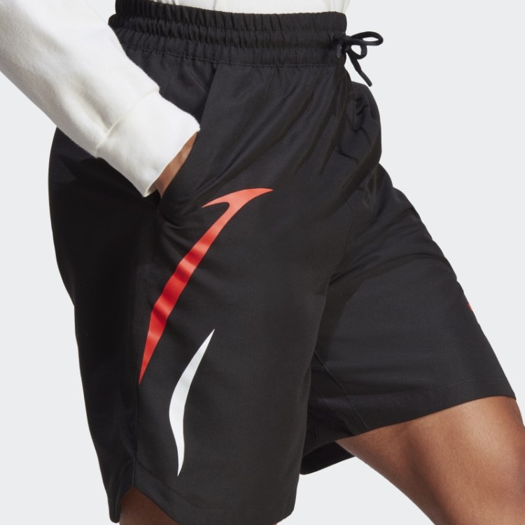 Bermuda Em Tecido Colorblock Preto Adidas