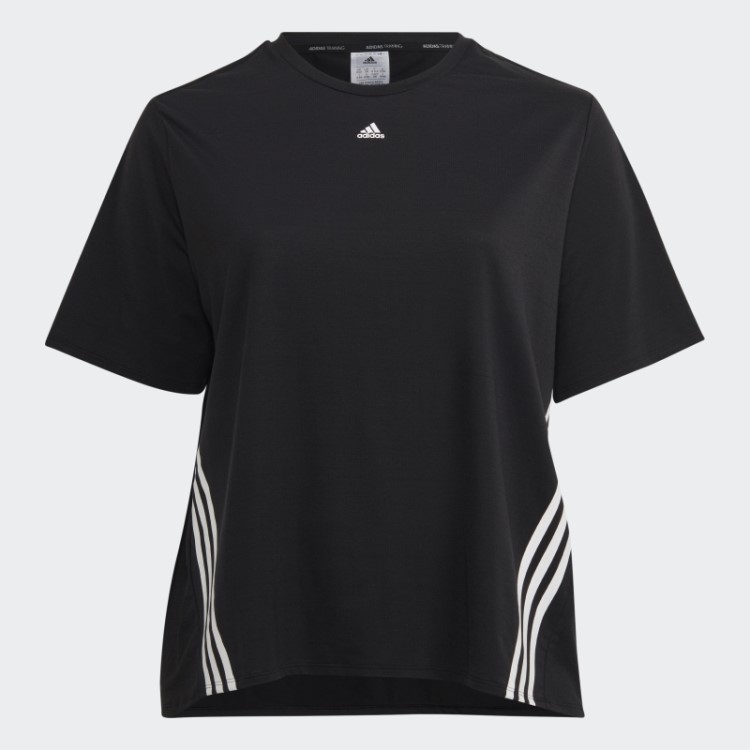T-shirt Com As 3 Riscas Train Icons (tamanho Grande) Preto Adidas