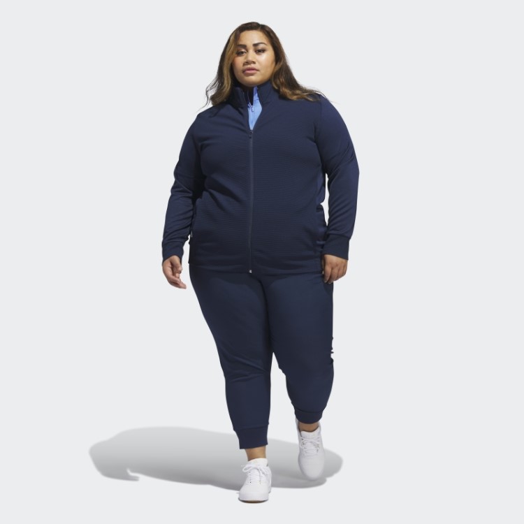 Jaqueta Adidas Texturizada Com Zíper Completo (plus Size) Azul Marinho