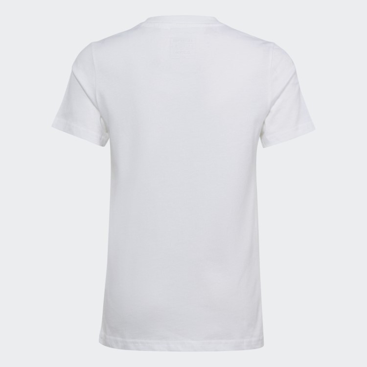 Camiseta Branca Adidas Essentials Com Logo Grande De Algodão