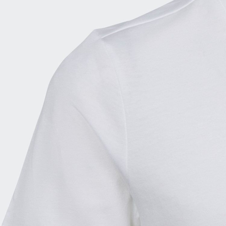 Camiseta Branca Adidas Essentials Com Logo Grande De Algodão