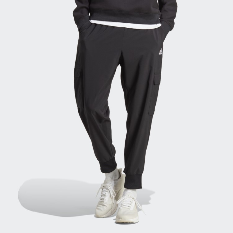 Calça Cargo Cargo Com Logo Tecido Adidas Black Essentials