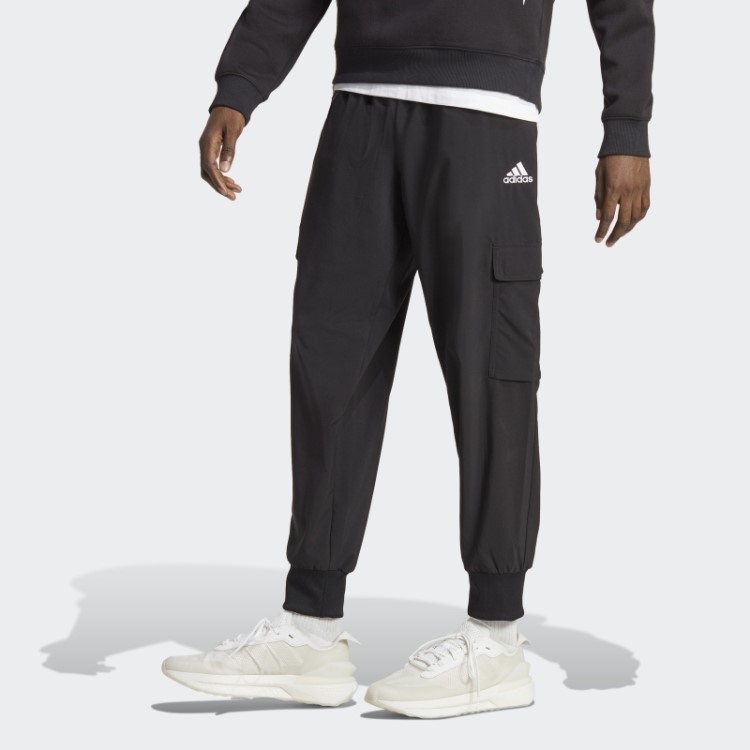 Calça Cargo Cargo Com Logo Tecido Adidas Black Essentials