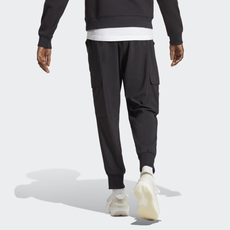 Calça Cargo Cargo Com Logo Tecido Adidas Black Essentials