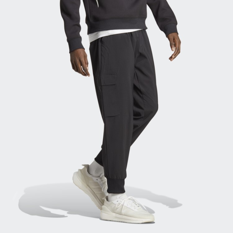 Calça Cargo Cargo Com Logo Tecido Adidas Black Essentials