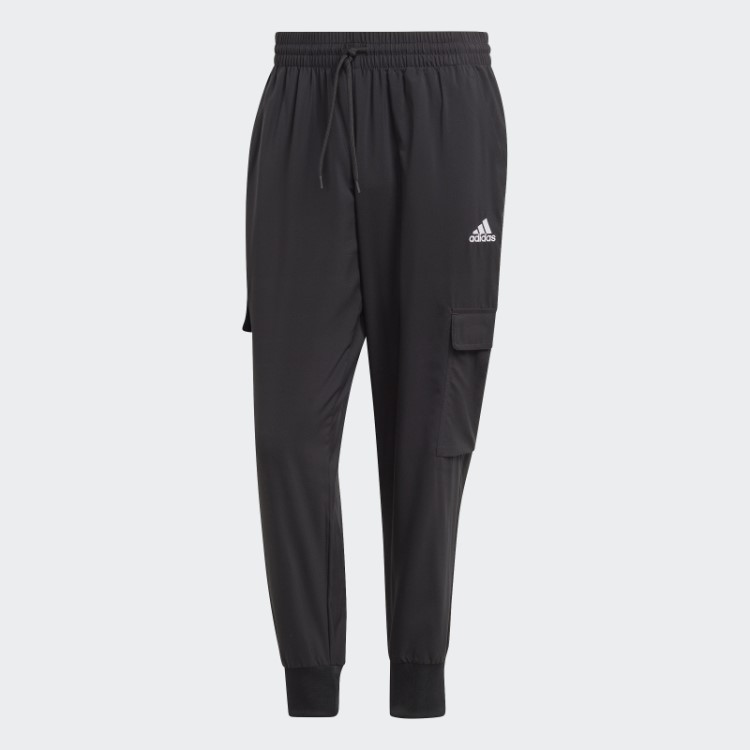Calça Cargo Cargo Com Logo Tecido Adidas Black Essentials