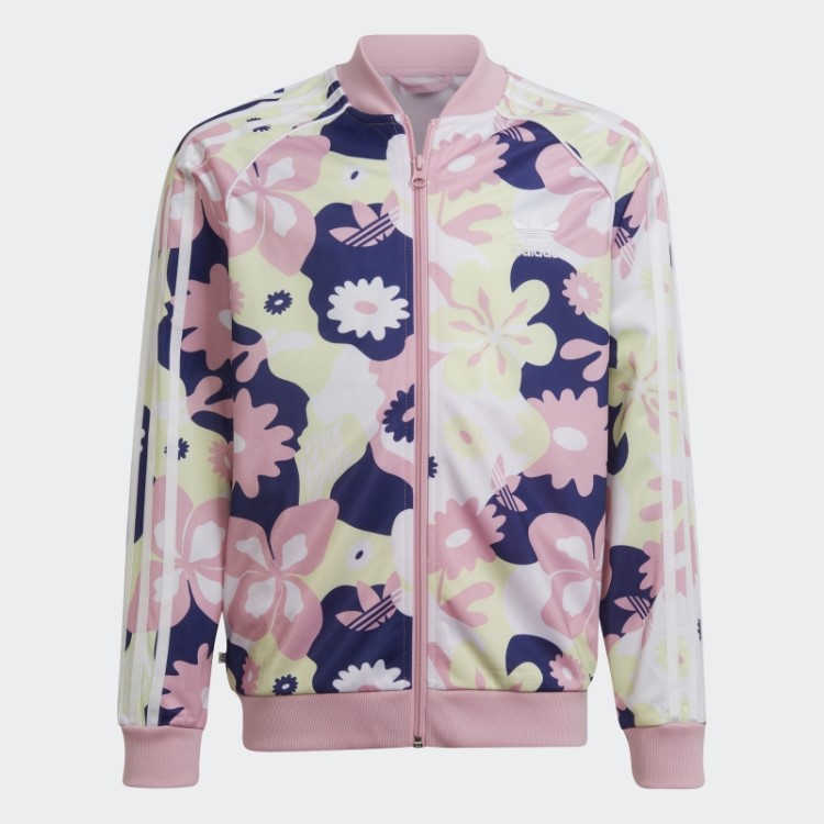 Adidas Allover Com Estampa De Flores Sst Track Top Branco