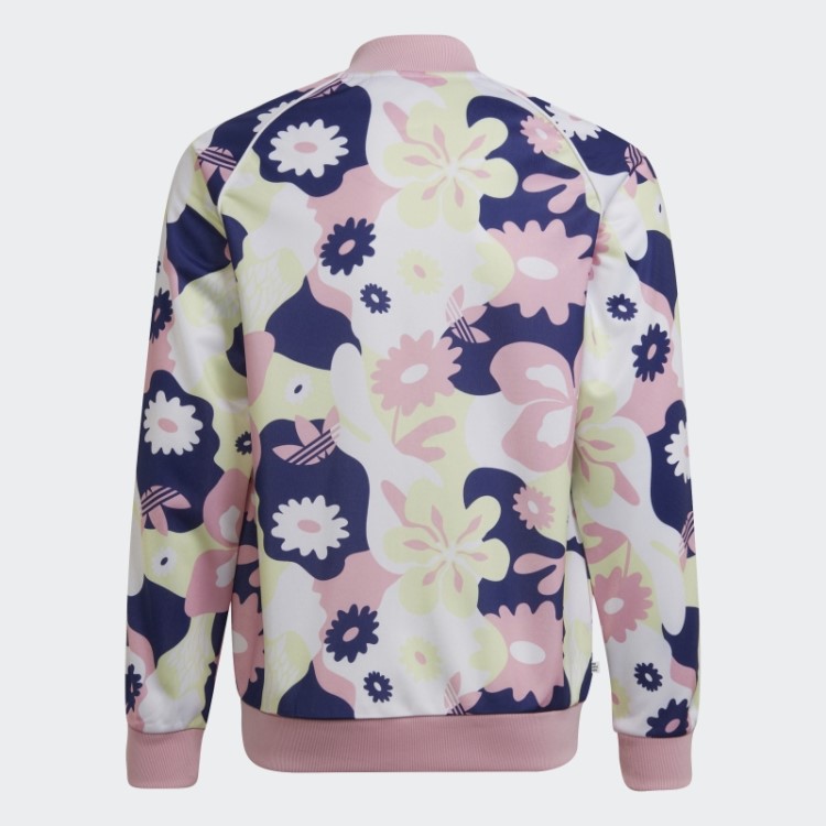 Adidas Allover Com Estampa De Flores Sst Track Top Branco