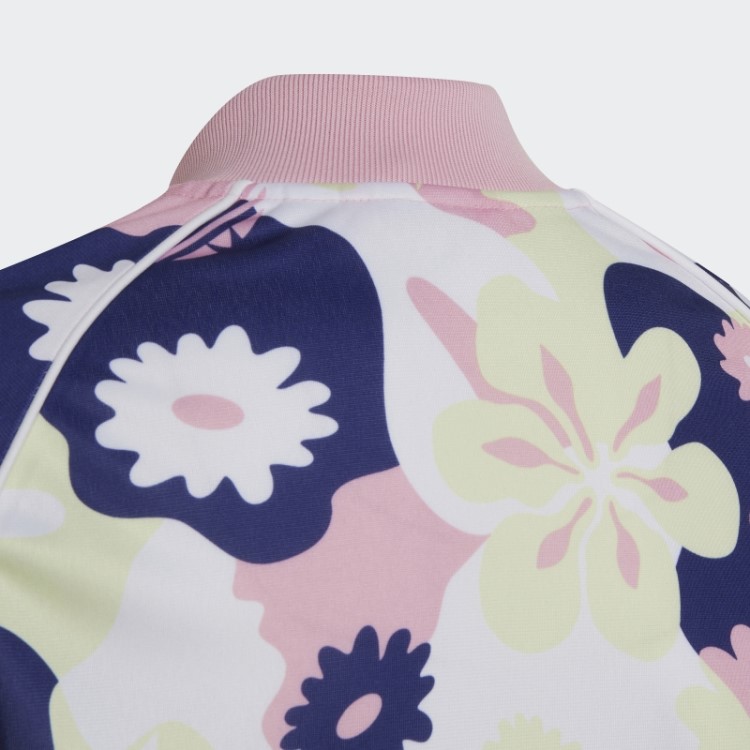Adidas Allover Com Estampa De Flores Sst Track Top Branco