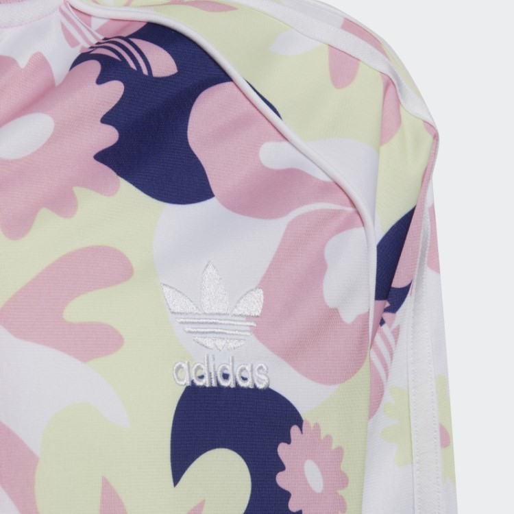 Adidas Allover Com Estampa De Flores Sst Track Top Branco