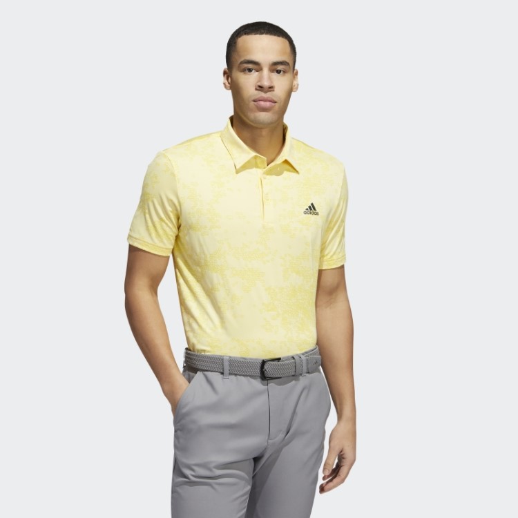 Camisa Polo Jacquard Amarela Adidas