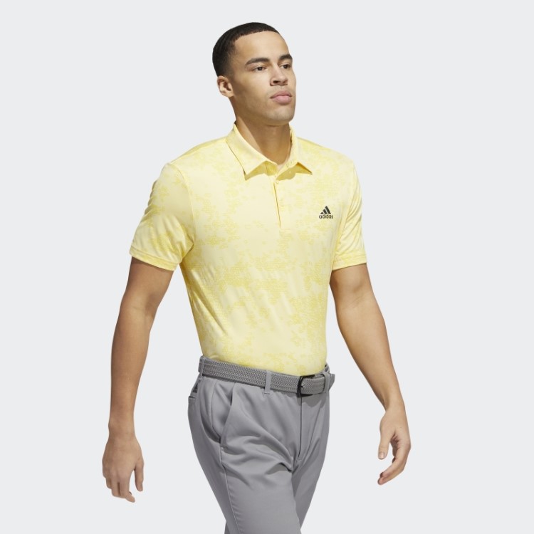 Camisa Polo Jacquard Amarela Adidas