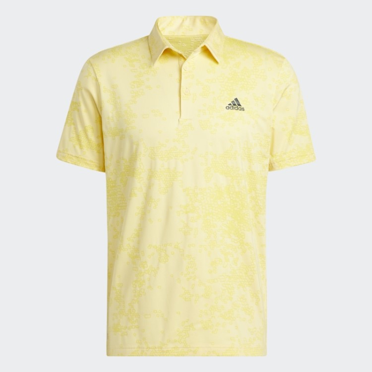 Camisa Polo Jacquard Amarela Adidas