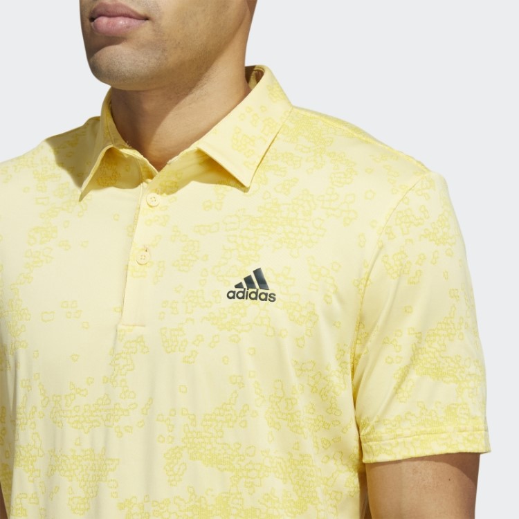 Camisa Polo Jacquard Amarela Adidas