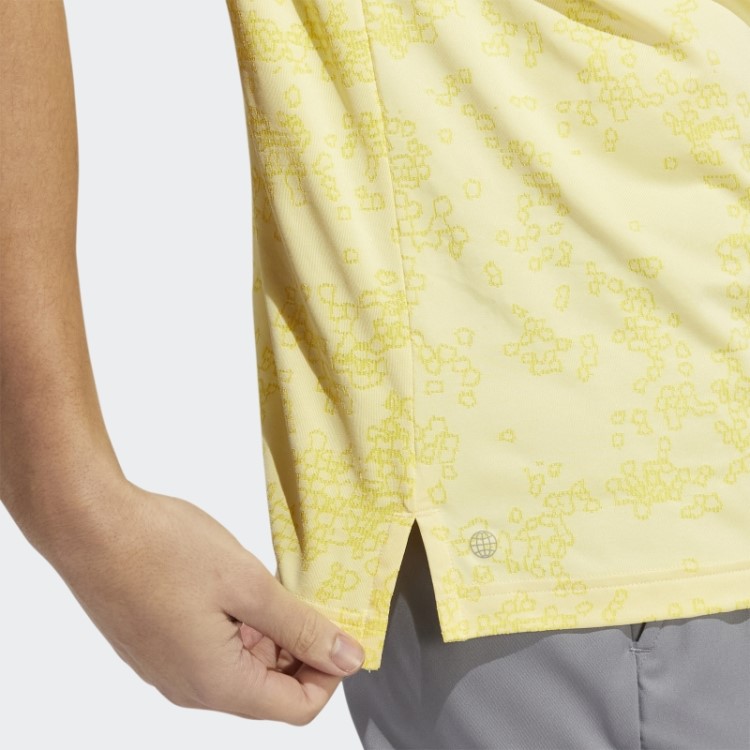Camisa Polo Jacquard Amarela Adidas
