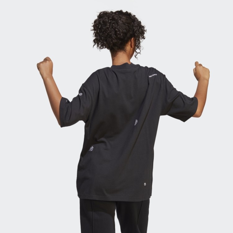 Camiseta Boyfriend Com Estampas Inspiradas Em Cristais Curativos Adidas Black