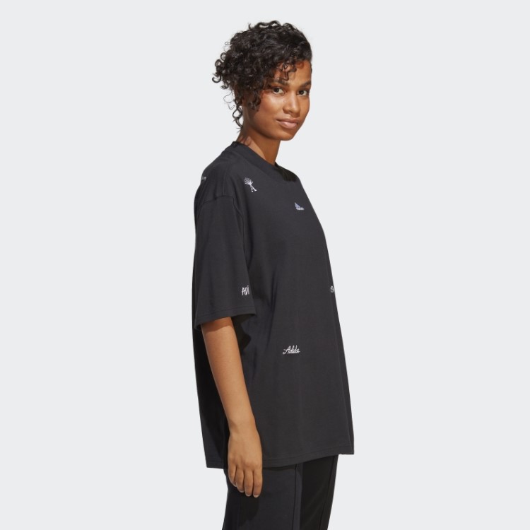 Camiseta Boyfriend Com Estampas Inspiradas Em Cristais Curativos Adidas Black