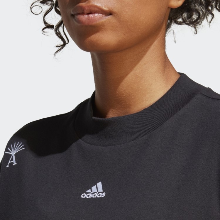 Camiseta Adidas Boyfriend Com Estampas Inspiradas Em Cristais Curativos Em Preto