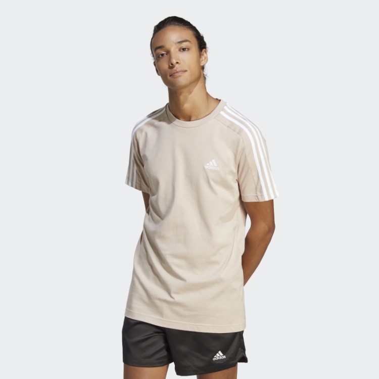 Taupe Adidas Essentials Camiseta Simples Com As Três Listras