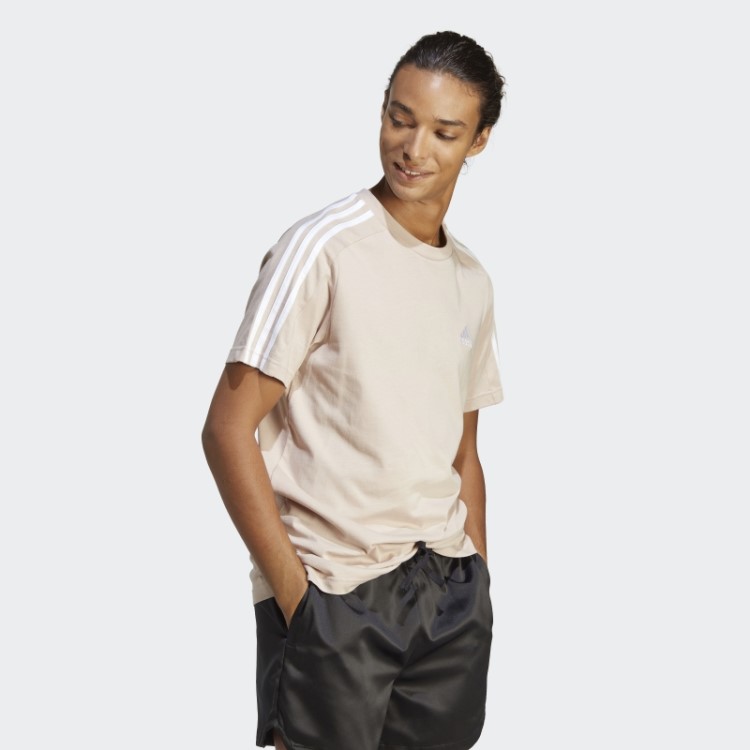 Taupe Adidas Essentials Camiseta Simples Com As Três Listras