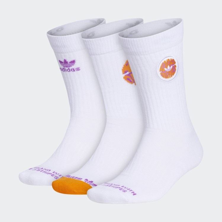 Meias Em Espiral 3 Pares Branco Adidas