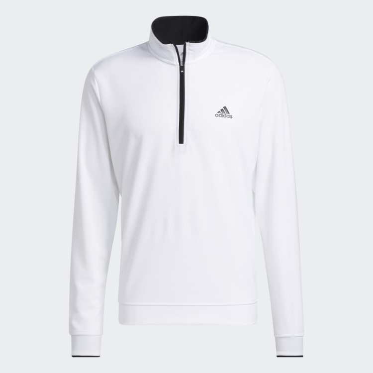 Pulôver Branco Com Zíper Adidas