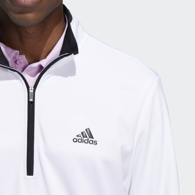 Pulôver Branco Com Zíper Adidas