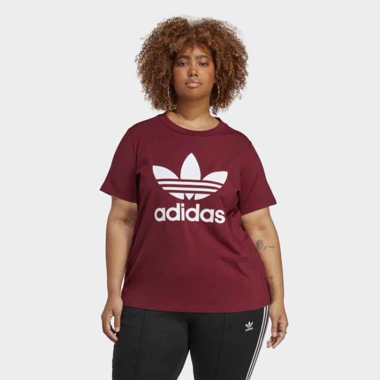 T-shirt Adidas Red Adicolor Classics Trefoil (tamanho Grande)