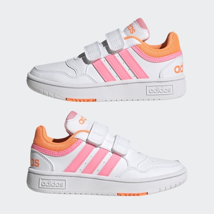 Adidas Hoops Estilo De Vida Tênis De Basquete Com Gancho E Laço Rosa Feixe