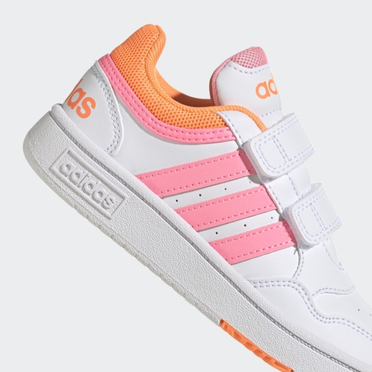 Adidas Hoops Estilo De Vida Tênis De Basquete Com Gancho E Laço Rosa Feixe