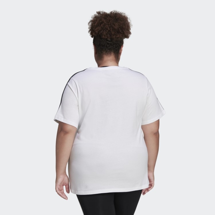 Camiseta Adidas Essentials Slim Com As Três Listras (tamanho Grande) Branca