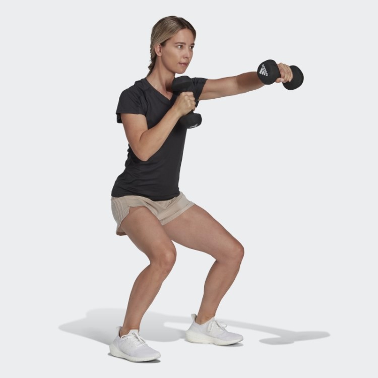 Camiseta Preta Aeroready Train Essentials Minimal Branding Com Decote Em V Adidas