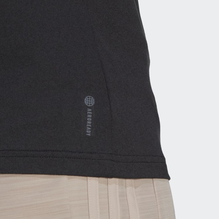 Camiseta Preta Aeroready Train Essentials Minimal Branding Com Decote Em V Adidas