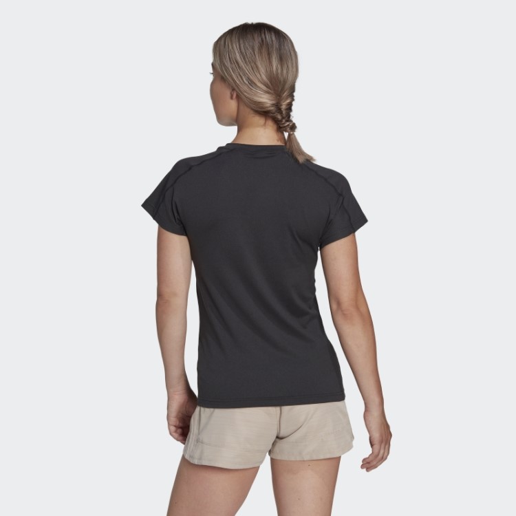 Camiseta Preta Adidas Aeroready Train Essentials Minimal Branding Com Decote Em V