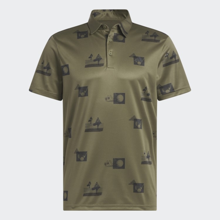 Adidas Camisa Polo Com Estampa Allover Verde Oliva