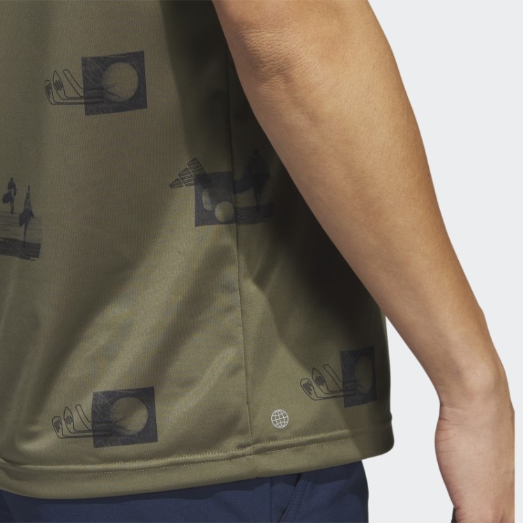 Adidas Camisa Polo Com Estampa Allover Verde Oliva