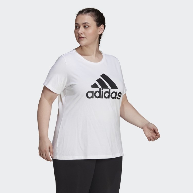 Camiseta Com Logo Essentials (tamanho Grande) Adidas Branca