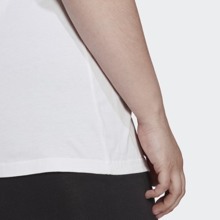Camiseta Com Logo Essentials (tamanho Grande) Adidas Branca