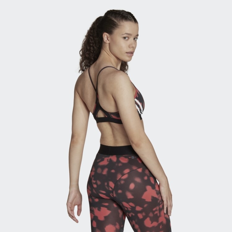 Sutiã Estampado Hyperglam Aeroreact Light-support Adidas Vermelho