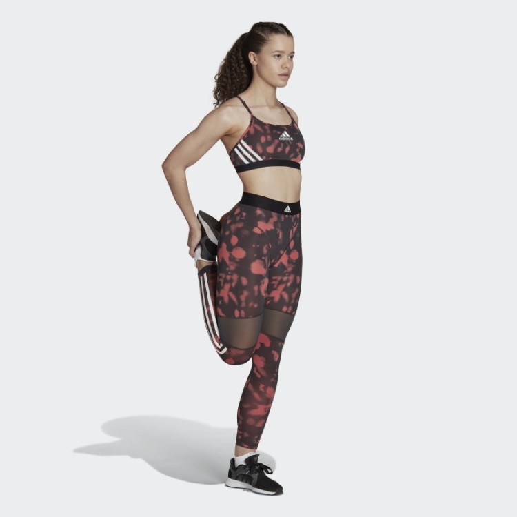 Sutiã Estampado Hyperglam Aeroreact Light-support Adidas Vermelho