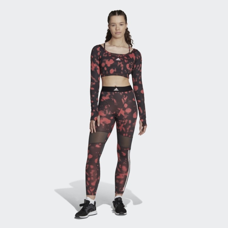 Sutiã Estampado Hyperglam Aeroreact Light-support Adidas Vermelho