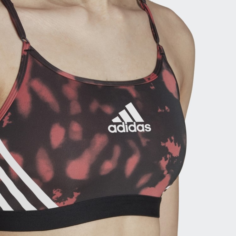 Sutiã Estampado Hyperglam Aeroreact Light-support Adidas Vermelho