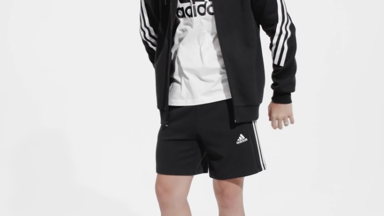 Shorts French Terry Com As Três Listras Pretos Essentials Adidas