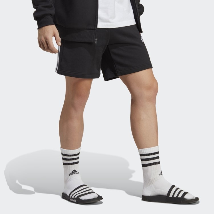 Shorts French Terry Com As Três Listras Pretos Essentials Adidas