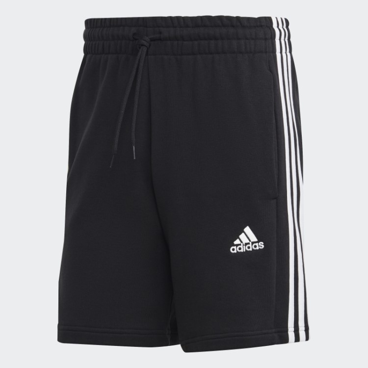 Shorts French Terry Com As Três Listras Pretos Essentials Adidas