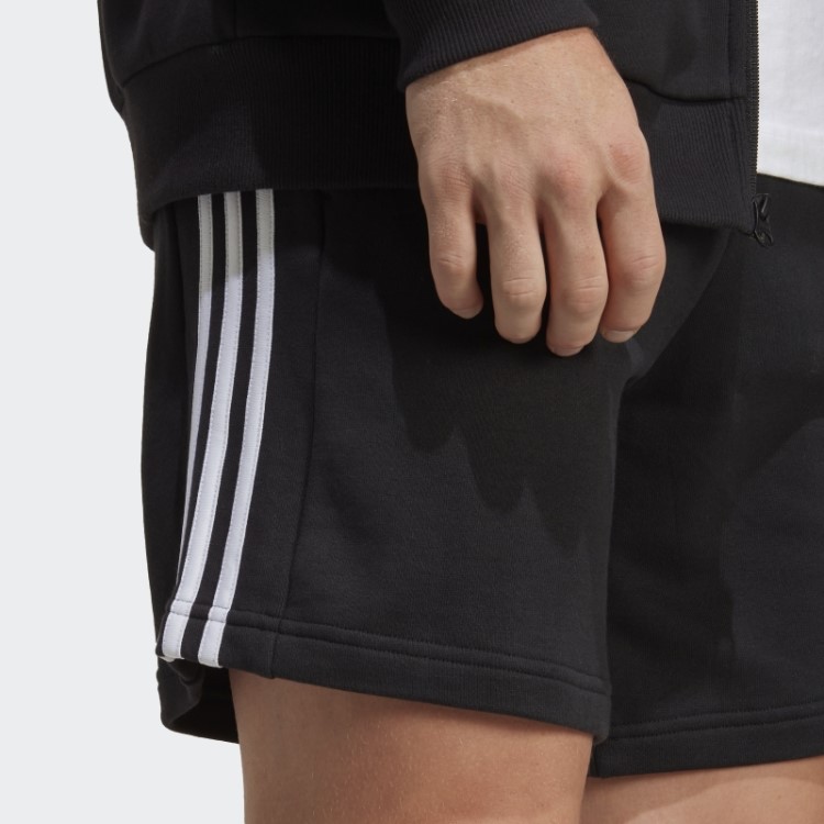 Shorts French Terry Com As Três Listras Pretos Essentials Adidas