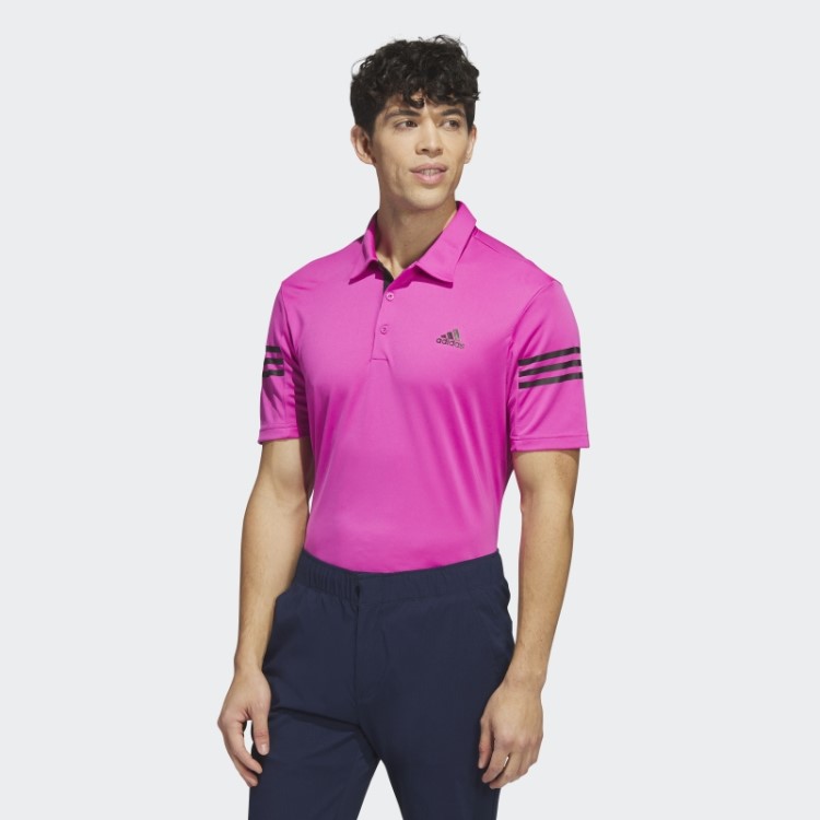Camisa Pólo 3 Listras Fúcsia Adidas
